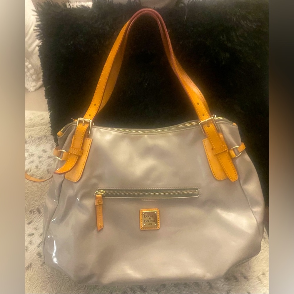 dooney and bourke grey leather purse